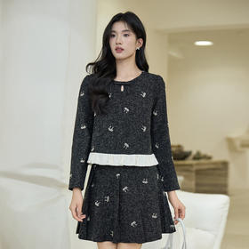 奢姿大码女装2025秋季减龄蝴蝶结绣花镂空T恤胖妹妹小香风上衣9953253578A