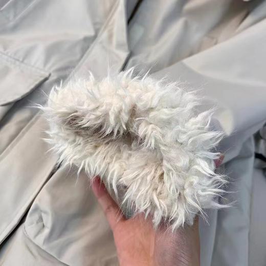 D122405冬季工装羊羔毛派克服大码宽松保暖大翻领海军领保暖外套女 商品图14