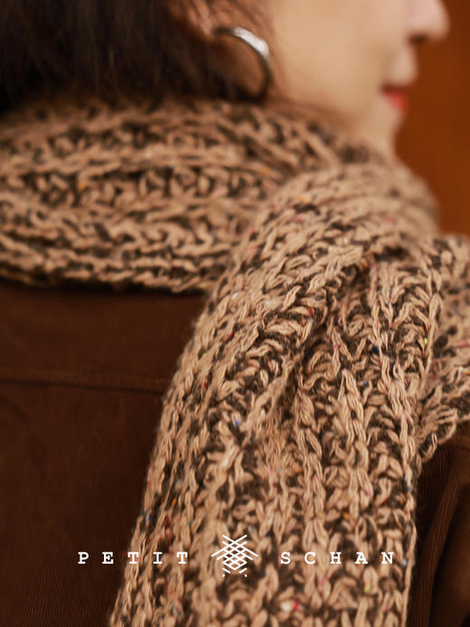 PETIT SCHAN小闪 ACC#049 difficult call 好纠结 骆驼绒牦牛绒手纺纱手编彩点围巾 商品图1