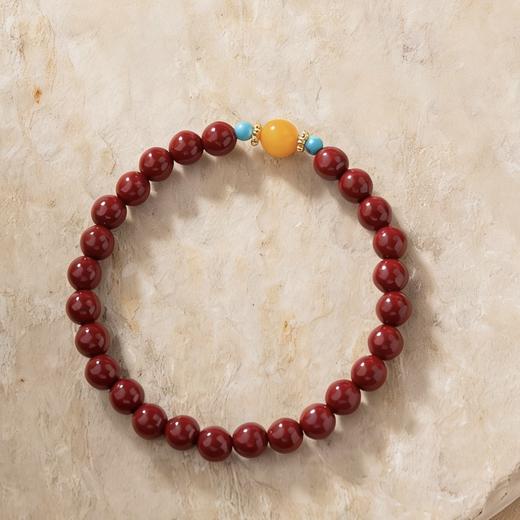 【红颜·蜜蜡朱砂手串】朱砂手串女本命年平安葫芦平安扣手链福禄淡水珍珠串珠子手饰品 商品图1