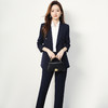 【上衣+裤子】罗蒙女士西服套装时尚创驳领职业装通勤舒适干练两件套女 商品缩略图2