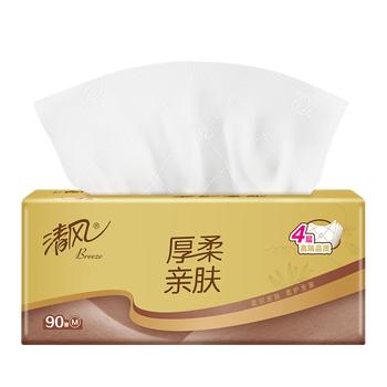 清风抽纸 原木金装4层90抽*24包S码 卫生纸巾 整箱装 新老产品交替 /家庭清洁/纸品 /清洁纸品 /抽纸 商品图1