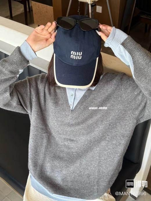 D122454羊毛混纺莫兰迪polo领拼色假两件长袖毛衣 商品图7