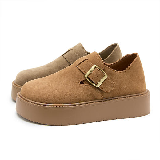 西遇厚底勃肯鞋女秋冬新款复古全包一脚蹬单鞋丑萌百搭鞋子V0057362 商品图4