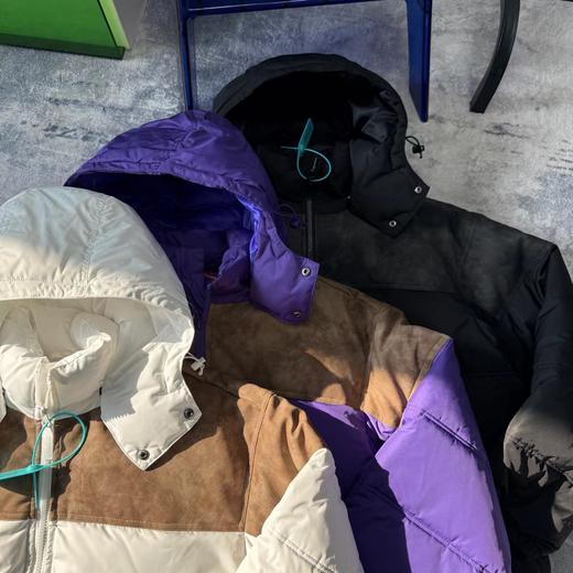 D122401冬季25FW皮革拼接拉链羽绒面包服外套男女同款 商品图6