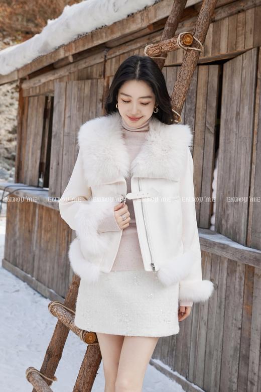 【门店同款】ENJOY冬季“游牧漫寻”海军毛领皮草外套 168443121 商品图6