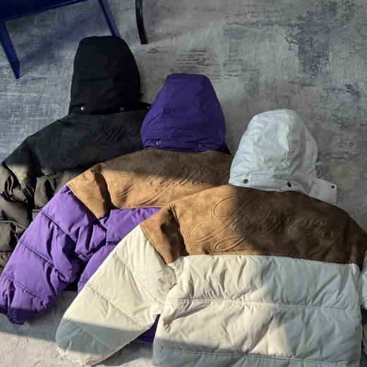 D122401冬季25FW皮革拼接拉链羽绒面包服外套男女同款 商品图2