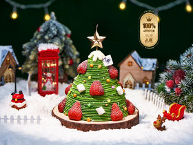 ※【星愿抹茶草莓树】5英寸 冰淇淋/草莓生日蛋糕