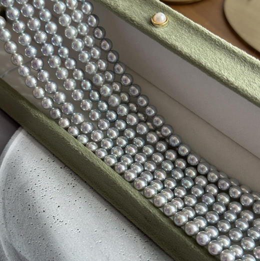 重磅！！双旦 宠粉福利 真多麻色akoya珠串 6-7mm ji光正圆细微瑕 微微生长痕迹 商品图1