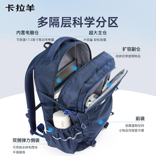 【考拉抱抱包】卡拉羊5维防下坠减负登山包大容量双肩包凌峰 CX5542/L 商品图6