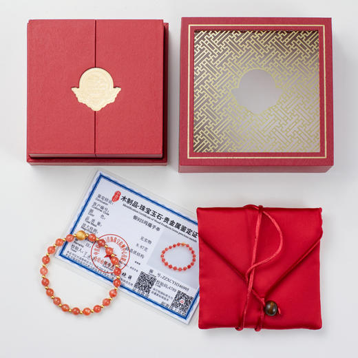 南红银镀金隔珠手串 商品图5