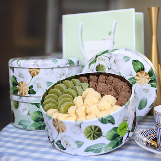 【小花曲奇·繁花】悠享时奶香小花曲奇饼干礼盒香港风味伴手生日礼物送人儿童节零食540g 商品图3