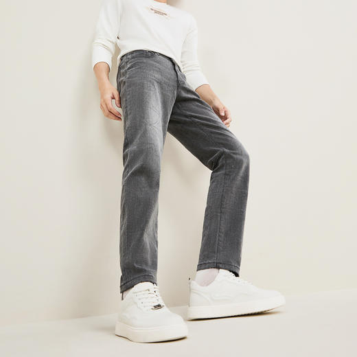 【提花牛仔】柒牌牛仔裤男士秋季新品时尚休闲百搭中腰弹力长裤子129H71400 商品图7