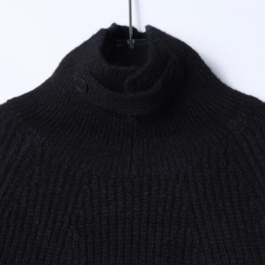 213SDSA男士秋冬新款痞帅男装慵懒风纯色简约可翻高领毛衣百搭宽松 商品图2