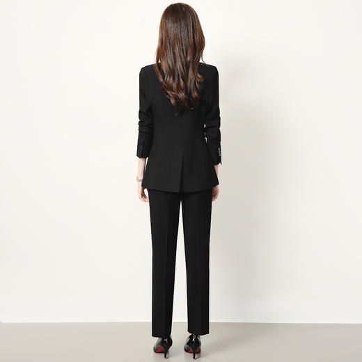 【上衣+裤子】罗蒙女士西服套装时尚创驳领职业装通勤舒适干练两件套女 商品图8