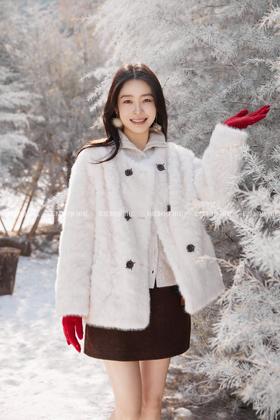 【门店同款】ENJOY冬季“暖冬软糖”双排扣毛毛外套 168843458