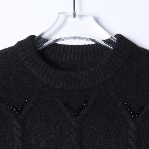 219SDSA男士秋冬新款痞帅男装慵懒风菱形珠子设计圆领毛衣百搭宽松 商品图2