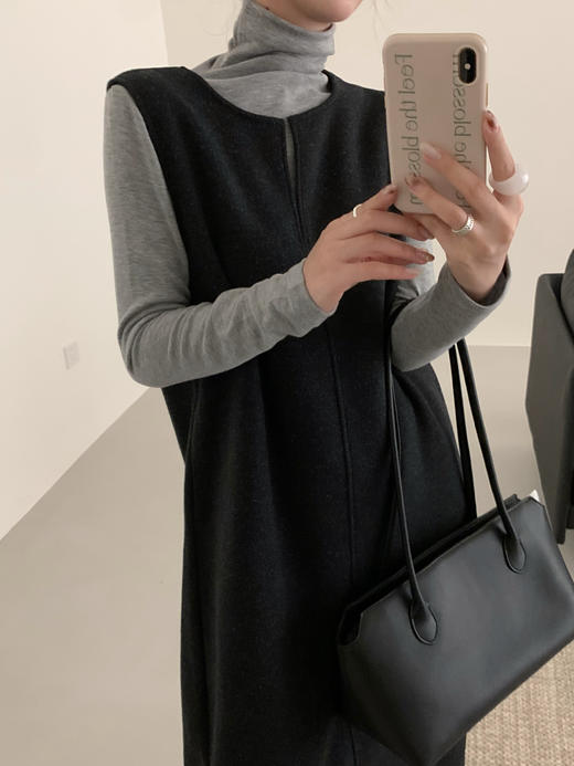 C*S同款顶级质感冬日叠穿神器极简羊毛醋酸背心裙 商品图6