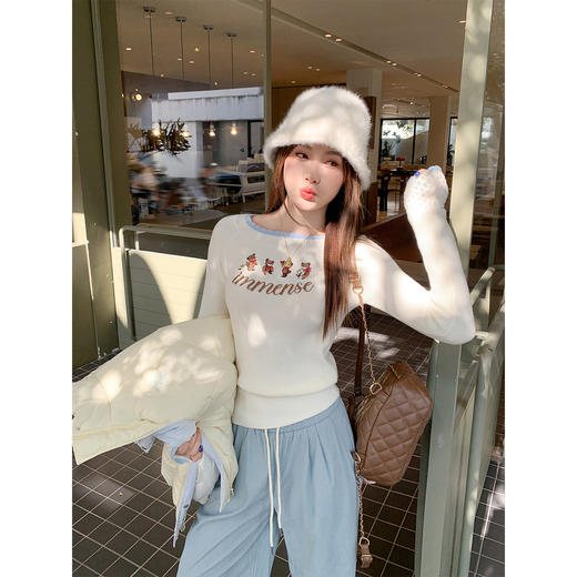 <曾小咸推荐>韩系修身针织衫上衣女 商品图3