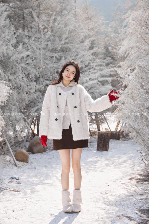 【门店同款】ENJOY冬季“暖冬软糖”双排扣毛毛外套 168843458 商品图4