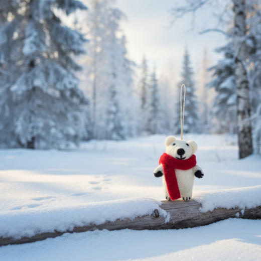 北京仓｜Felt So Good-Pedro Polar Bear-红围巾北极熊 佩德罗 羊毛毡 挂件［英国设计师］ 商品图5