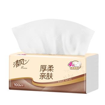 清风抽纸 原木纯品 4层90抽*24包 亲肤无刺激 卫生纸 餐巾纸 整箱随机 /家庭清洁/纸品 /清洁纸品 /抽纸 商品图3