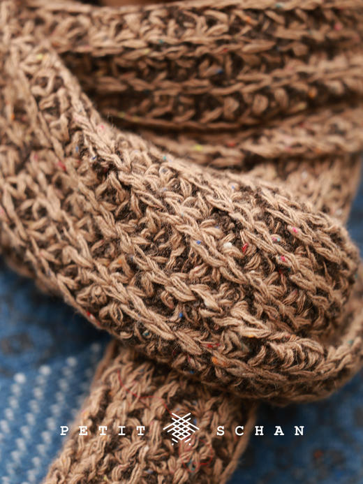 PETIT SCHAN小闪 ACC#049 difficult call 好纠结 骆驼绒牦牛绒手纺纱手编彩点围巾 商品图3