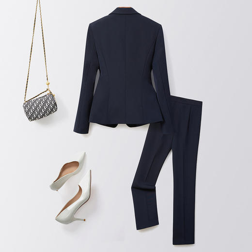 【上衣+裤子】罗蒙女士西装套装职场商务通勤优雅干练精致有型两件套 商品图3