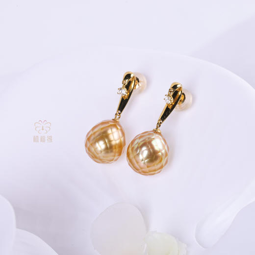 【华璨】简约钻石金珠耳钉-ZZ2409070 商品图1