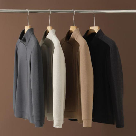 【老钱风！速暖速热科技绒】有型不臃肿！2025男士秋冬百搭半拉链立领卫衣！ 商品图2