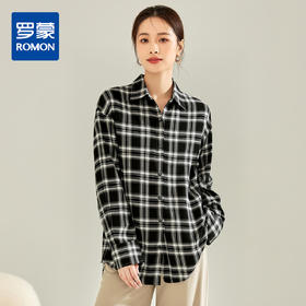 罗蒙女士长袖衬衫时尚百搭休闲日常柔软易打理舒适长袖衬衣