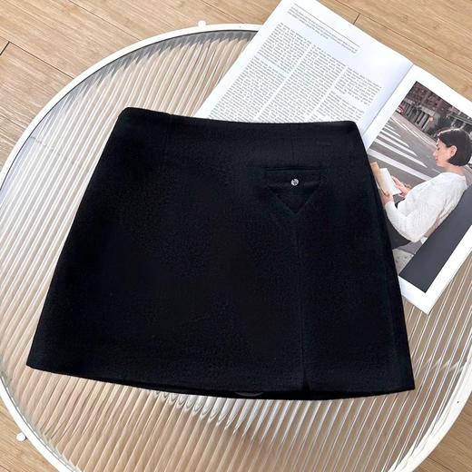 D122453冬季时尚直筒羊毛毛呢设计感口袋开叉显瘦气质半身裙 商品图13