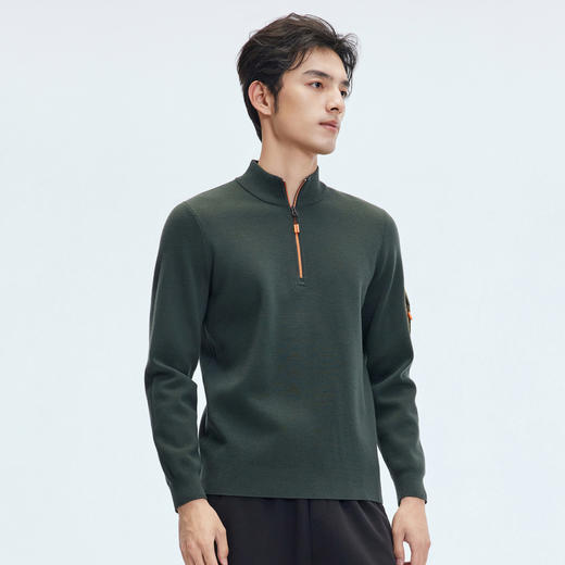 【门店同款】圣得西2025年冬季男士半拉链羊毛衫时尚都市针织衫 商品图1