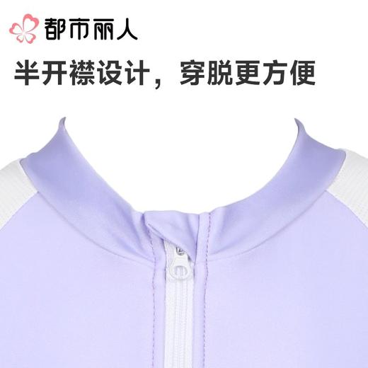 都市丽人女童泳衣涤纶印花+素色布女童一体式泳衣JSC1M2 商品图2