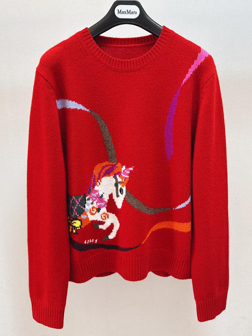 1224-1 极限特惠 ER新年系列 旋转木马提花 羊毛羊绒 圆领套头毛衣 商品图11