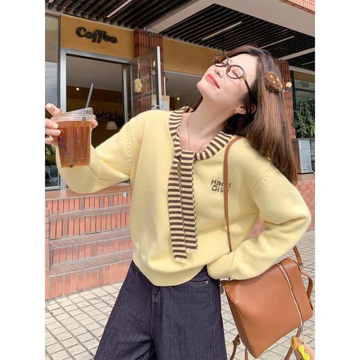 <曾小咸推荐>3.1现货秒杀！微信超特价！韩系学院风假两件毛衣 日常189.99 立减80 秒杀89.99！ 商品图2