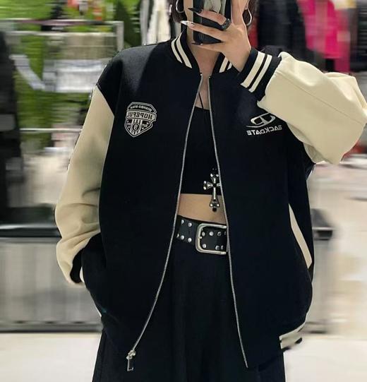 NC撞色拼接夹棉棒球服外套50915（黑）冬季954010420321 商品图0