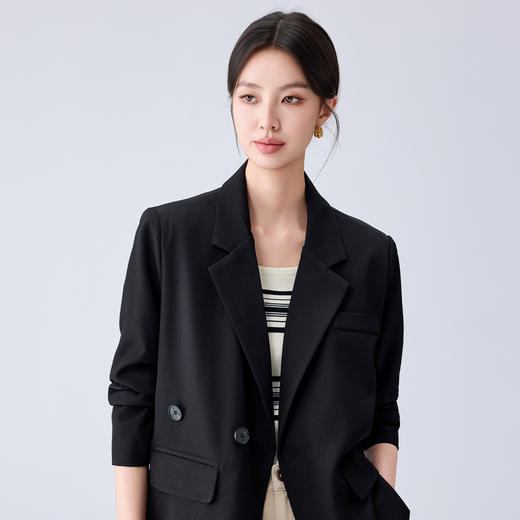 罗蒙女士西服外套舒适透气优雅干练气质职业商务休闲单西外套女 商品图5