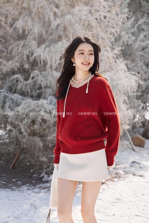 【门店同款】ENJOY冬季“暖冬软糖”蕾丝花边套头针织 168099569 商品图1