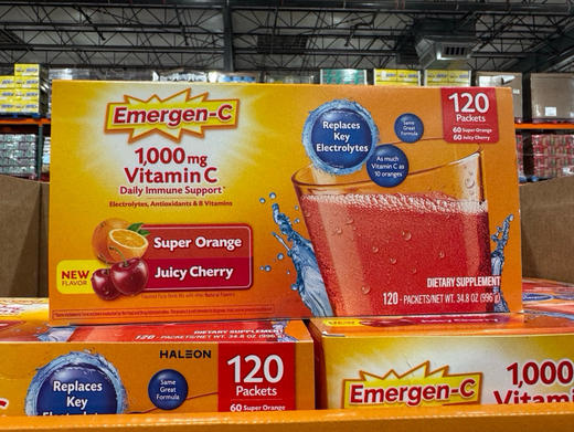 🔥特价！截止1/19！340元/盒！**📢每日活力好搭档——Emergen-C维生素C冲剂✨120袋 商品图0