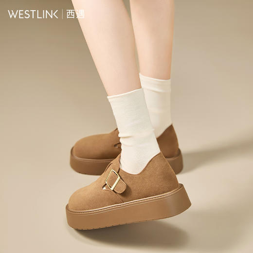 西遇厚底勃肯鞋女秋冬新款复古全包一脚蹬单鞋丑萌百搭鞋子V0057362 商品图3