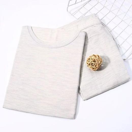 【美丽诺可机洗羊毛】SCHIESSER德国舒雅男式圆领纯羊毛长袖长裤套装保暖35/16389W 商品图2