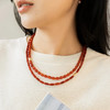 ELOANE GALLERY落岸 双层红玛瑙点缀不规则金属串珠项链ORIENT红韵系列 商品缩略图0