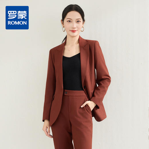【上衣+裤子】罗蒙女士西服套装挺括有型职业通勤优雅大方两件套女 商品图0