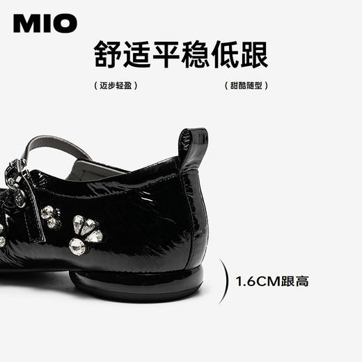 MIO米奥玛丽珍鞋2026春季新款休闲甜美风一字式扣带水钻浅口单鞋M261460603 商品图4