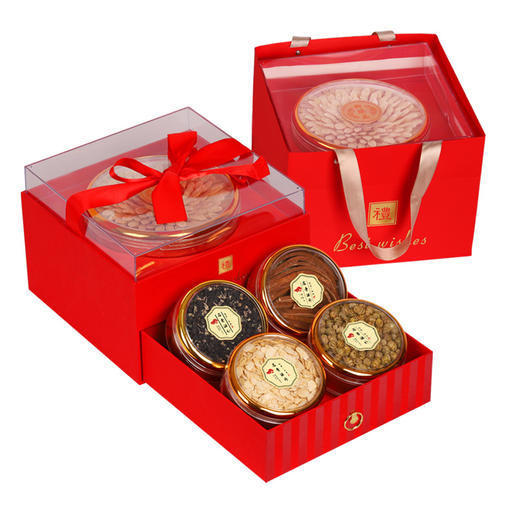 【五福珍礼节日滋补】春节新年送礼佳品 黄芪西洋参灵芝铁皮石斛黑枸杞 养生滋补礼盒 商品图4