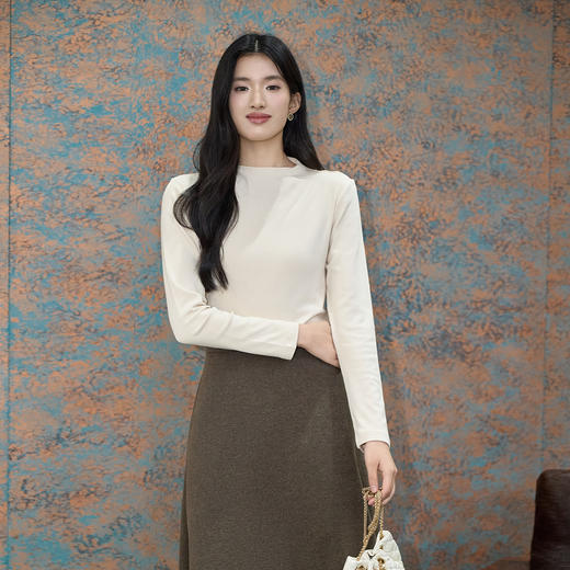 奢姿大码女装2025冬季时尚半高领针织衫胖妹妹气质简约显瘦内搭9954194428B 商品图1