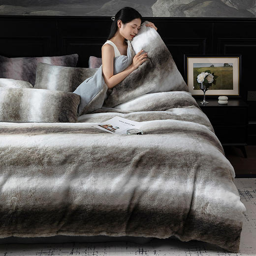 费斯巴赫 仿兔毛四件套 柔软亲肤不掉毛 标准款/加大款 3种颜色可选 商品图0