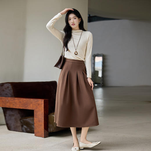 奢姿大码女装2025冬季时尚通勤半身裙胖妹妹气质复古简约中长裙9954491072 商品图2
