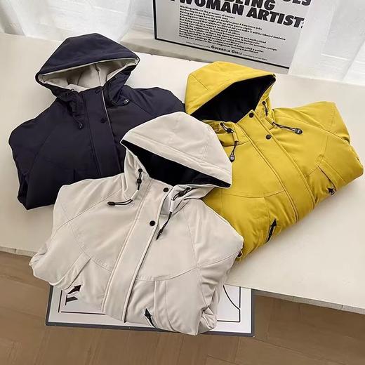 D122406连帽新款加绒保暖休闲羊羔毛派克服外套休闲服女 商品图2